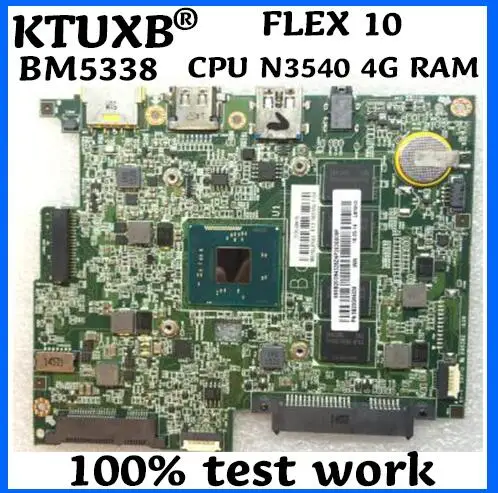 KTUXB BM5338 материнская плата для ноутбука FLEX10 FLEX 10 материнская плата 5B20G94327 процессор N3540 4G ram тестовая работа