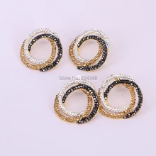 5 пар ZYZ186-8314 новые Стразы шпильки геометрической формы серьги для женщин Круглый Круг Уха Шпильки Модные ювелирные изделия
