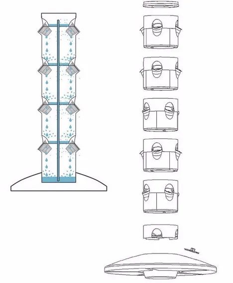 48 шт. чистая чашка Центробежная система распыления Aeroponics с Емкость для рассады