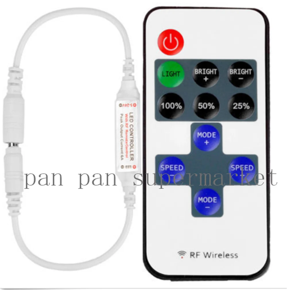 DC 12-24V Мини светодиодный контроллер Диммер для светодиодной ленты 5050 3528 Беспроводной RF пульт дистанционного управления