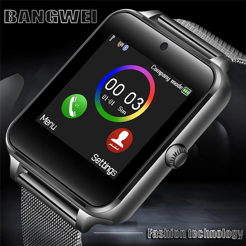 BANGWEI 2018 Новые смарт-часы для мужчин фитнес-трекер Bluetooth фотографировать
