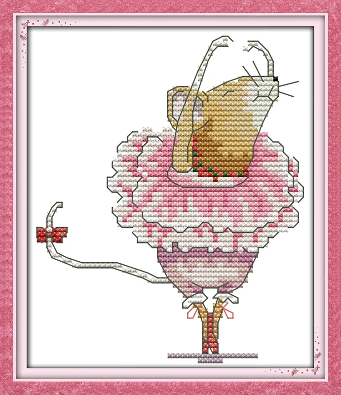 Балетная крыса (1). Напечатанный на ткани DMC 14CT 11CT вышивка крестиком kitsembroidery