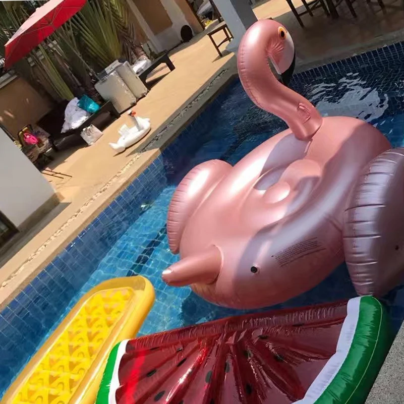 Розовое золото надувной плавающий Фламинго трубки плот взрослых гигантский бассейн Купание и плавание Лето воды забавный бассейн спортивные игрушки