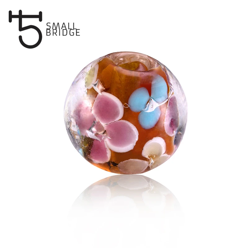 round lampwork beads (6)