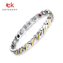 Oktrendy Female Charm bracelet Germanium Link Chain Health Magnetic Bracelets For Women Slimming Energy Jewelry for Arthritis Oktrendy Female Charm bracelet Germanium Link Chain Health Magnetic Bracelets For Women Slimming Energy Jewelry for Arthritis