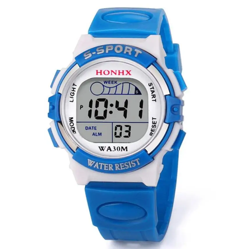Водонепроницаемый светодиодный цифровой спортивные часы для мальчиков, детские часы с будильником и датой, подарок Kol Saati Horloge Kinderen, детские часы - Цвет: D
