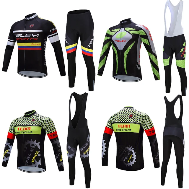 US $16.74 Man 2020 AutumnSpring Cycling Jersey Suit TELEYI Pro Team Racing Bike Clothes Kit Mountain Bicycle