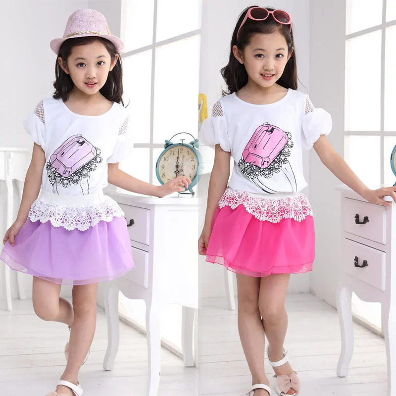 Retail 1 Set Hot Sale 2014 Children Summer Clothing Teenage Girls Fashion T Shirt Skirt Suit Print Ring Kids Clothes In Sets From Mother Retail 1 Set Hot Sale 2014 Children Summer Clothing Teenage Girls Fashion T Shirt Skirt Suit Print Ring Kids Clothes In Sets From Mother