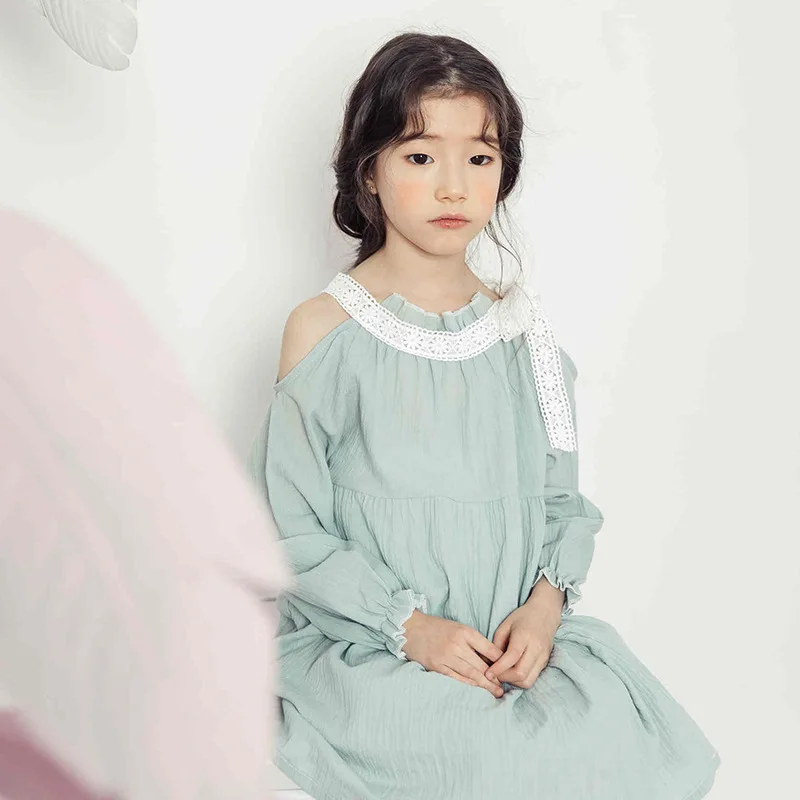 

New 2018 Baby Spring Dress Kids Strapless Dress Girls Long Sleeve Dress Children Comfortable Clothes, 2628