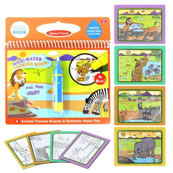 

Magic Water Painting Toy Book with Water Painting Pen Reusable Coloring Doodle Drawing Board Graffiti Cardboard Toy Cloth Book