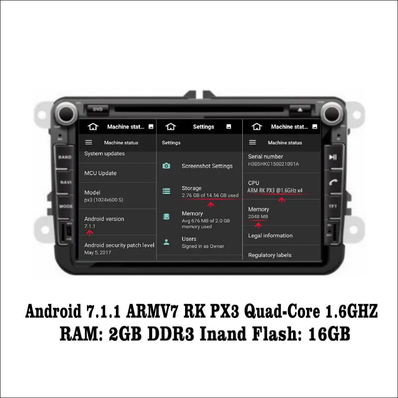 Excellent Liislee For SEAT Alhambra Android 7.1 2G RAM Car Radio Audio Video Multimedia DVD Player WIFI GPS Navi Navigation DVR 1