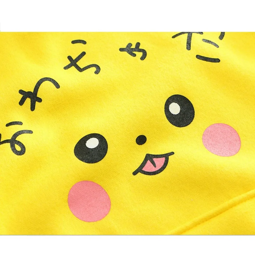  Szblaze Anime Pokemon Pikachu Print velvet Cotton Hoodies with Long Ears Kawaii Girls Cute Pullover