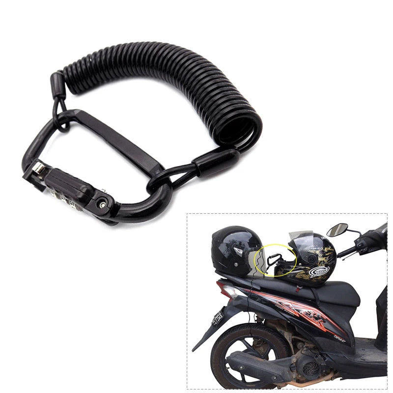 Universal For Motorcycle Helmet Lock Combination Lock with T-Bar Rubber Safe