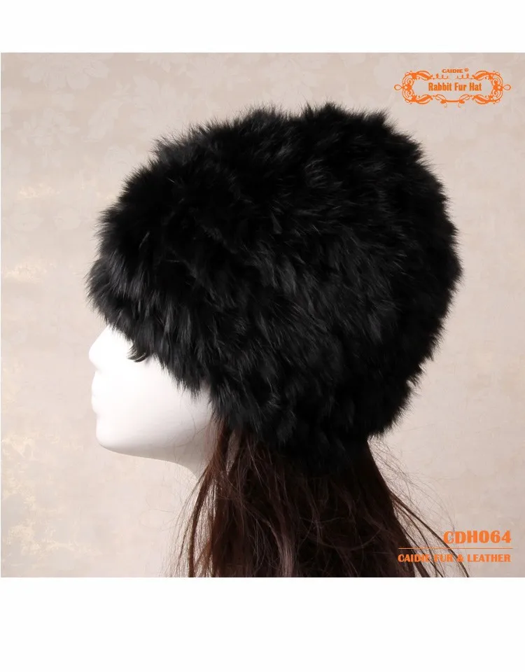 Гарантия Качества Топ Природный Трикотажные Кролика Hat Для Зимней Моды Теплый 8 Цвет Для Вашего Выбора шапки женские