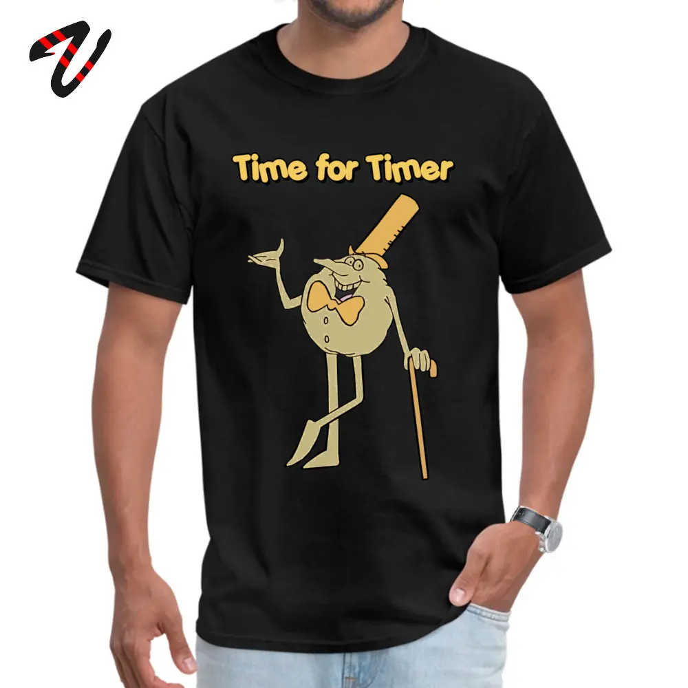 Casual T-shirts for Men Party Summer Autumn T Shirt Short Sleeve Newest Hip hop Clothing Shirt Crew Neck Cotton Time for Timer - Full Shot -12903 black
