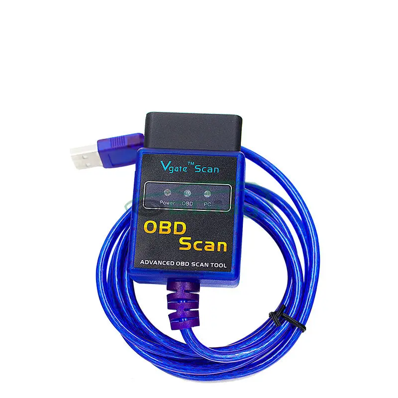 Считыватель кодов Vgate USB ELM327 V1.5 OBDII подключается к ПК через usb кабель поддерживает