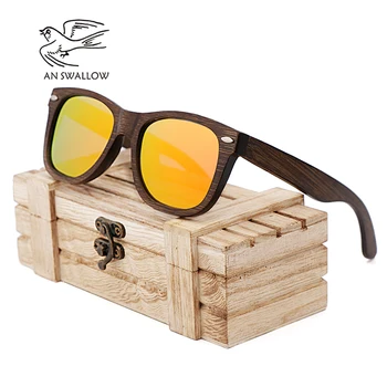 

AN SWALLOW Wood Sunglasses Men women square bamboo Women for men women Mirror Sun Glasses retro de sol masculino 2017 Handmade