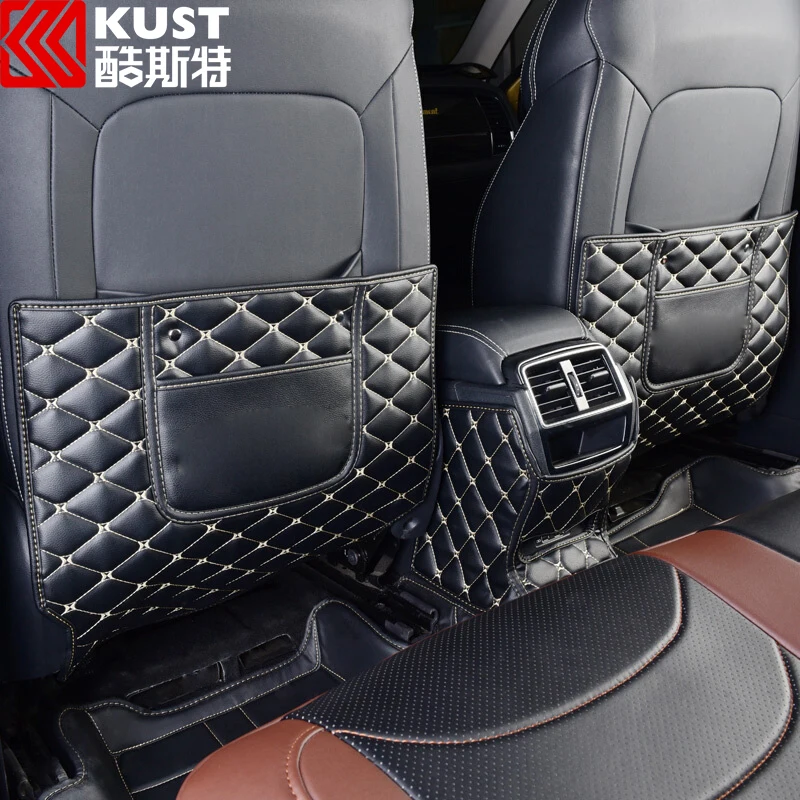 KUST Car Seat 3 PCS Anti kick Pad Mat Leather Car Seat Back Pad For
