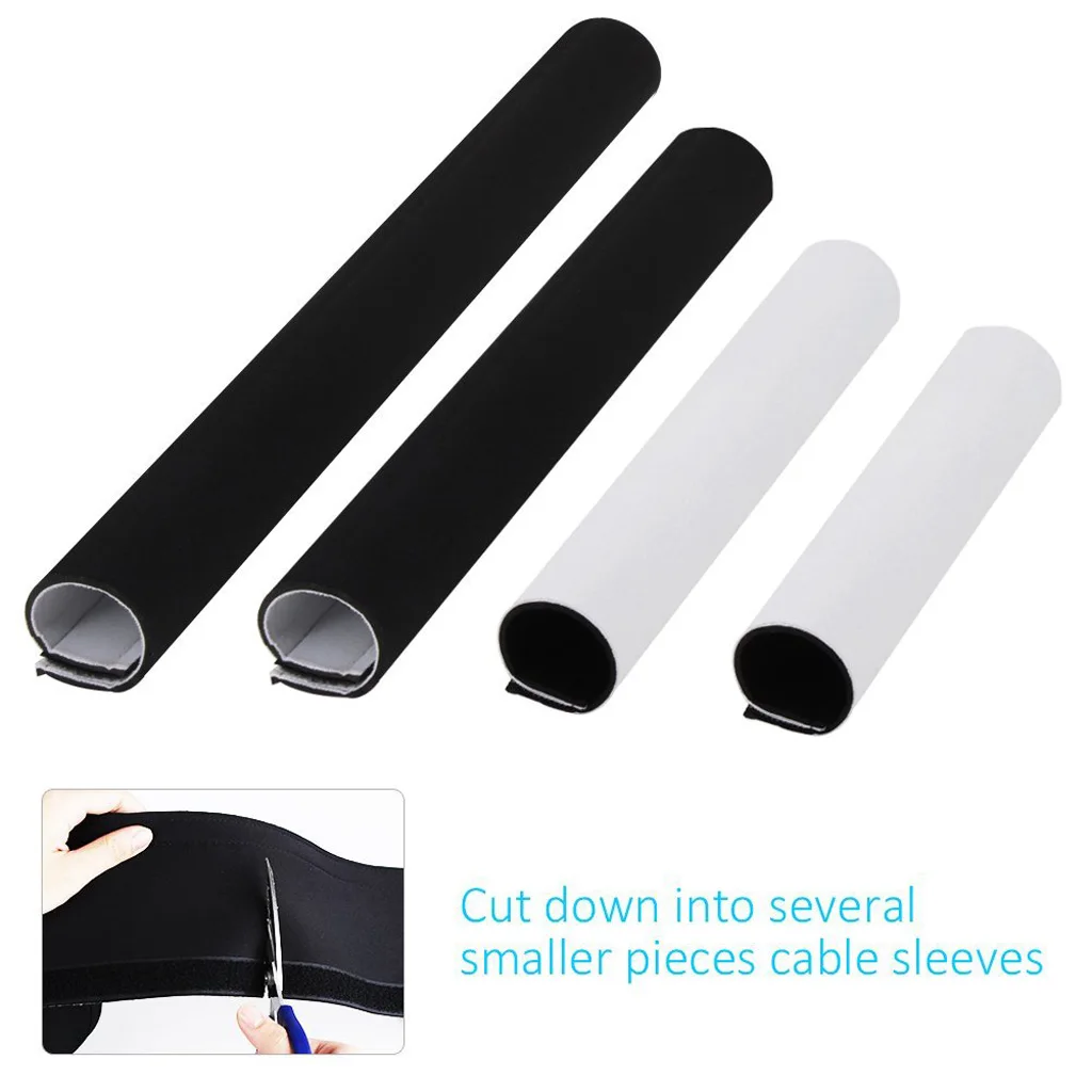 300cm Cable Management Organizer Neoprene Cable Cord Wire Cover Hider Sleeve Black