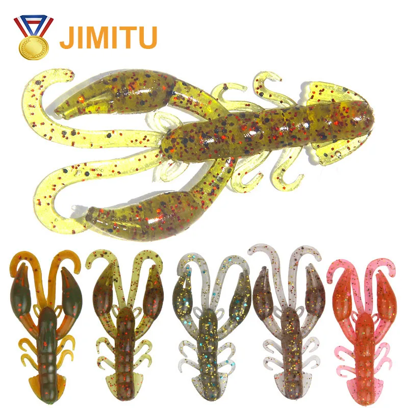 

JIMITU 5Pcs 5cm 2g Fishing savory roll-tailed shrimp fake lobster road ya soft bait bionic fake bait soft worm