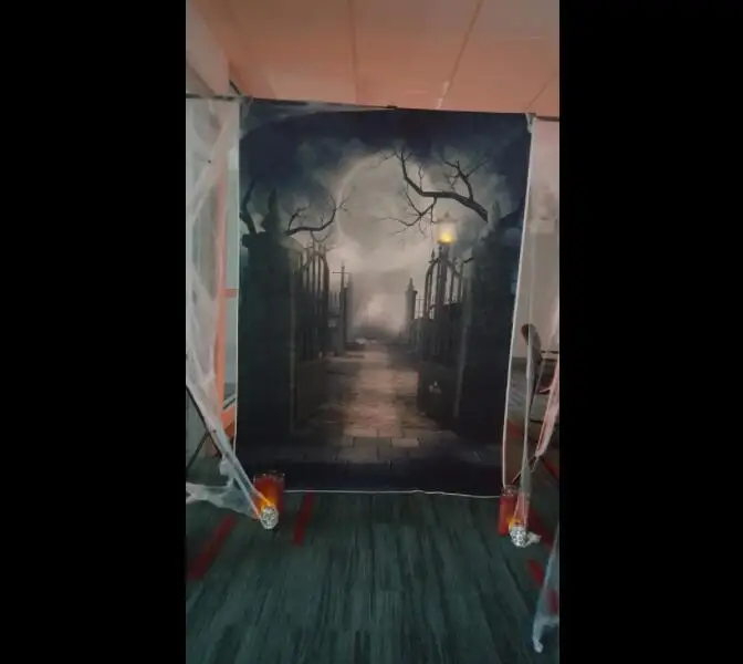 Capisco бесшовные вечерние фоны для фотосъемки на Хеллоуин Темная ночь дымчатый черный туман туманные железные ворота жуткие Фото фоны
