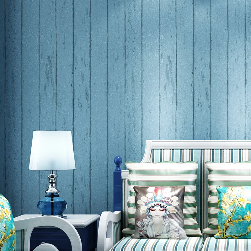 beibehang Mediterranean style wood wallpaper living room wallpaper