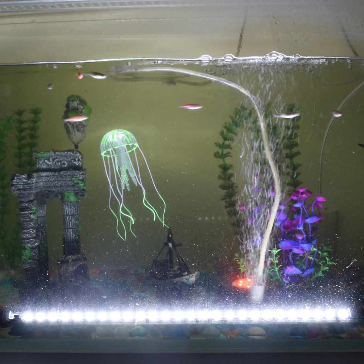 Аквариумный светильник, светодиодный светильник для аквариума, водостойкий погружной светильник, лампа для аквариумов, аксессуары для декора, синий и белый цвета