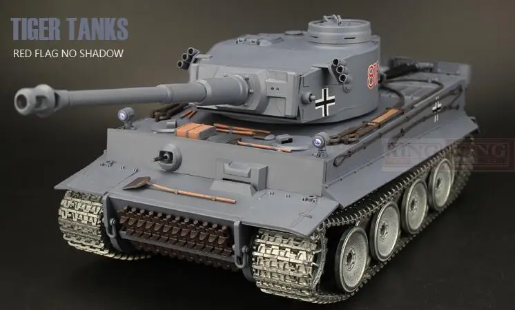 Henglong1/16 Немецкий боевой танк Tiger I синяя металлическая Версия с 2 4G RC дымчатым