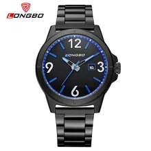 Новое поступление Longbo модный бренд деловые Часы мужские черные из нержавеющей стали водонепроницаемые противоударные кварцевые часы 3003