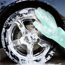 Воском автомобильные аксессуары авто полировальником пены колодки стиральной машине зеленый и розовый многоразовые силиконовые перчатки с щетка для лица