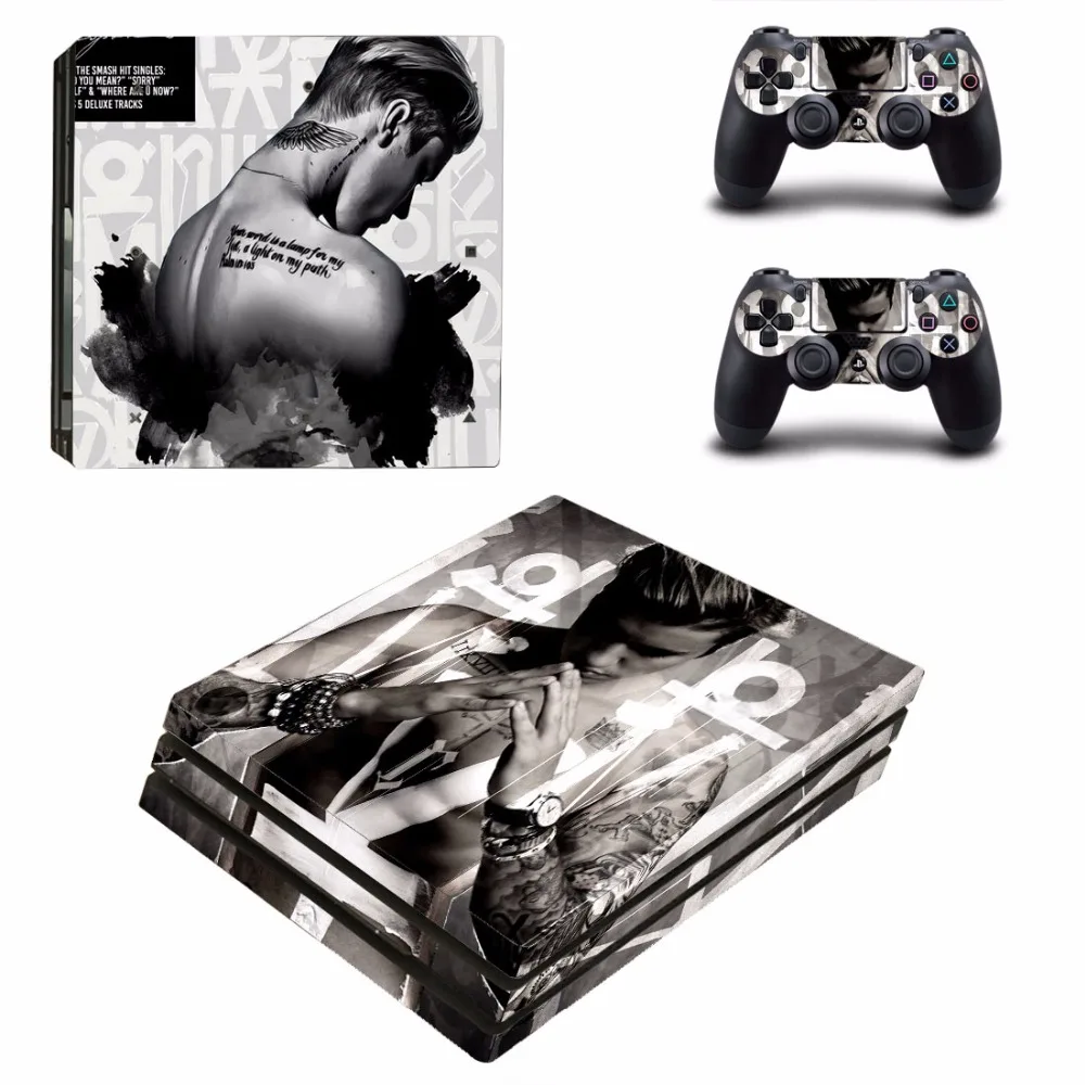 

Justin Bieber PS4 Pro Skin Sticker Decal for Sony PlayStation 4 Console and 2 Controller PS4 Pro Skin Sticker Vinyl
