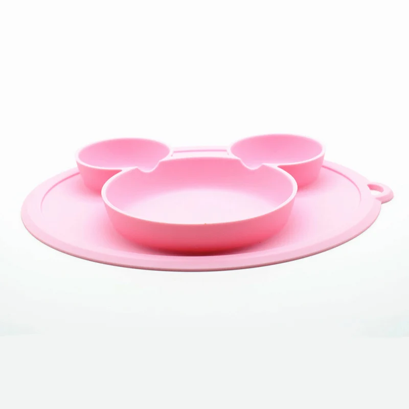Baby Safe Silicone Dining Plate BPA Free Solid Children Dishes Suction Toddle Training Tableware Cute Cartoon Kids Feeding Bowls