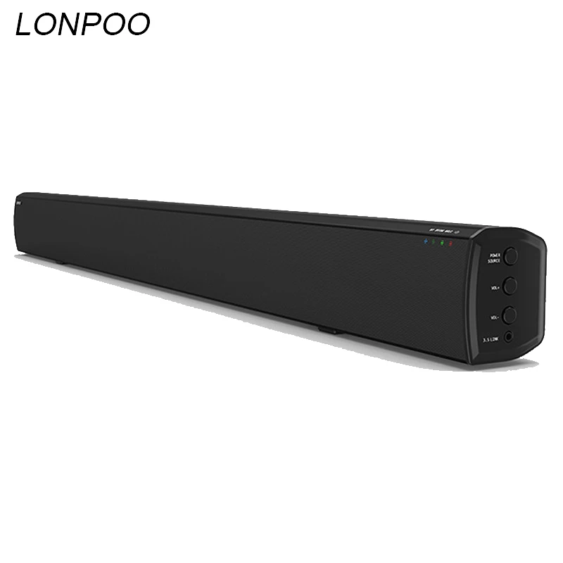 LONPOO Bluetooth Speaker TV Soundbar Slim Column speaker Wireless Sound Bar for TV Optical Speaker Home Theater SoundBar black
