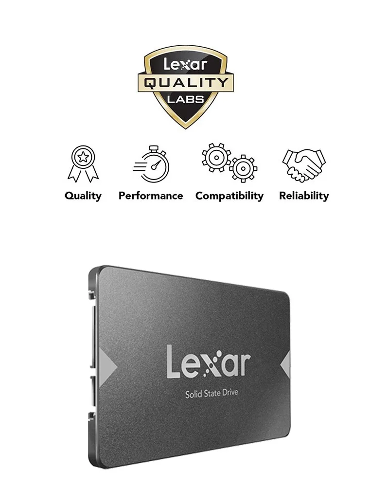 Lexar NS100 2.5 SATA III (6Gb/s) SSD High Speed up to 550MB/s Internal Solid State Drives for Upgrading laptop desktop computer 