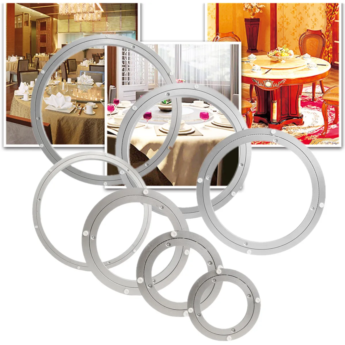 

Heavy Aluminium Rotating Bearing Turntable Surface Smooth Easy Setup Turn Table Round Swivel-Plate Screwed or Fixed