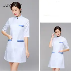 2018 высокое качество салон красоты униформа медицинский матовый набор медицинский доктор медсестра больница Мода белый салон красоты