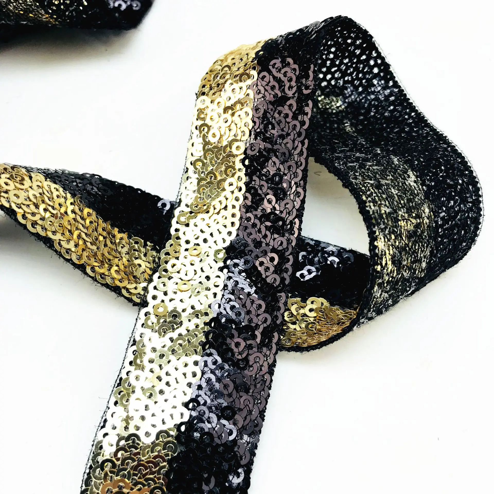 gold black sequins beaded trim rhinestone beaded patches apliques de