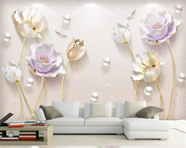 Best Price beibehang Pearl tulips Photo wallpaper for walls 3 d papel de parede 3D Mural Art Creative Living Room Hotel 3d wallpaper Best Price beibehang Pearl tulips Photo wallpaper for walls 3 d papel de parede 3D Mural Art Creative Living Room Hotel 3d wallpaper