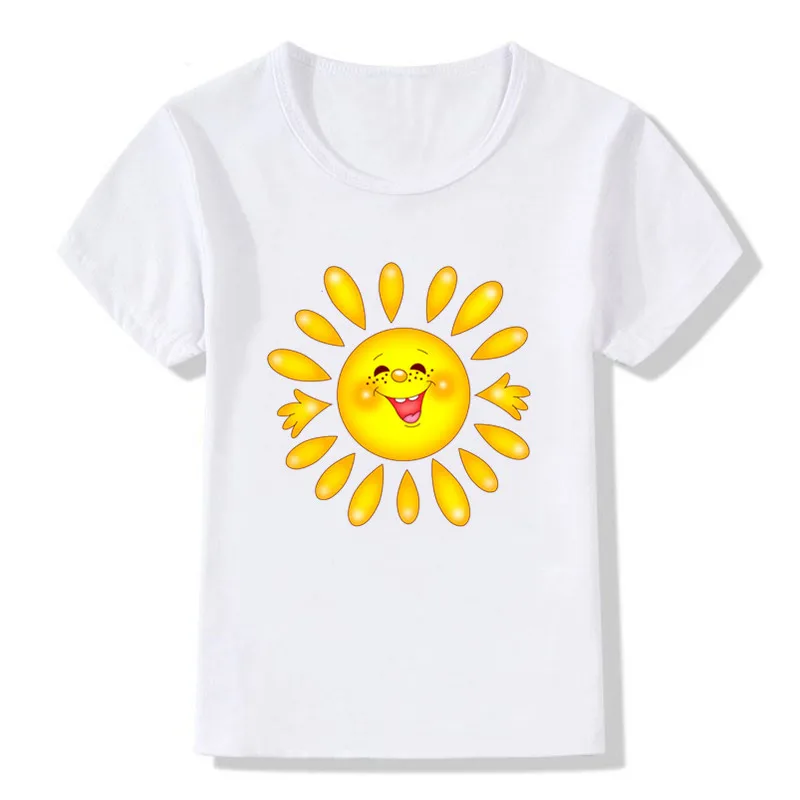 Модные футболки с короткими рукавами и принтом смайлика; футболка с круглым вырезом для мальчиков и девочек; одежда для детей; летние футболки - Цвет: 8