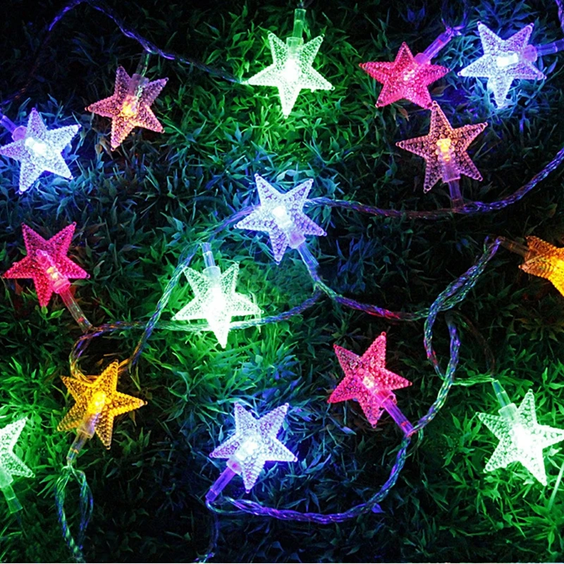Батарея 3aa 10 м Звезда светодиодная гирлянда на Рождественское дерево Сказочный свет Luce водонепроницаемый Домашний Сад Праздничное оформление