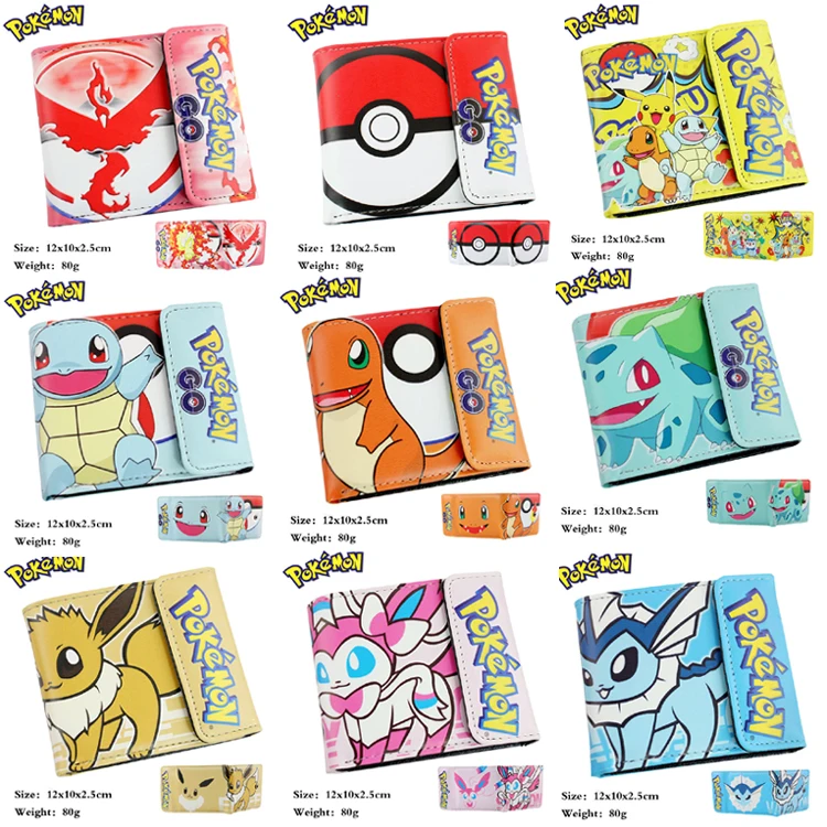

PU leather Cartoon Pikachu Short purse children gift Pocket Monster wallet Pokemon go Geme