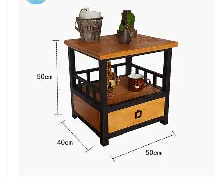 Американский Ретро Прикроватный Столик Прикроватный шкаф для хранения скандинавский промышленный ветер Лофт Диван сторона несколько Маленький журнальный столик