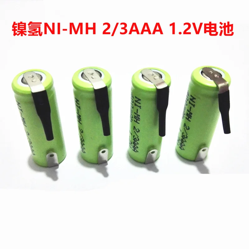 

10pcs Welded tabs Nimh 2/3AAA 400mAh 1.2V 400mAh 10280 battery solder lug for Razor Light Alarm Stick Machine Cordless Telephone