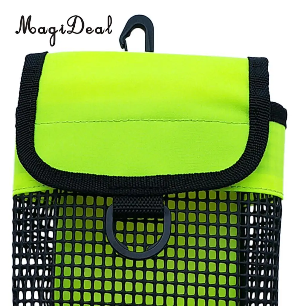 Heavy Duty Dive Finger Spool Reel & SMB Safety Marker Buoy Mesh Gear Bag Carrier Pouch & Swivel Clip for Scuba Diving Snorkeling