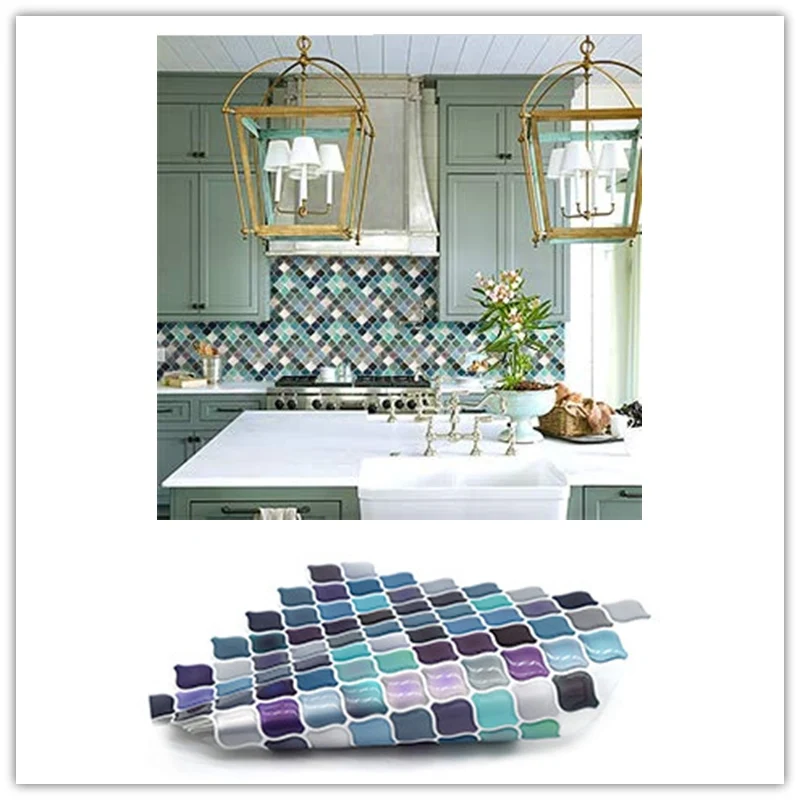 Mosaic Wall Tile Peel and Stick Self adhesive Backsplash DIY Kitchen Bathroom Home Wall Sticker Vinyl 3D
