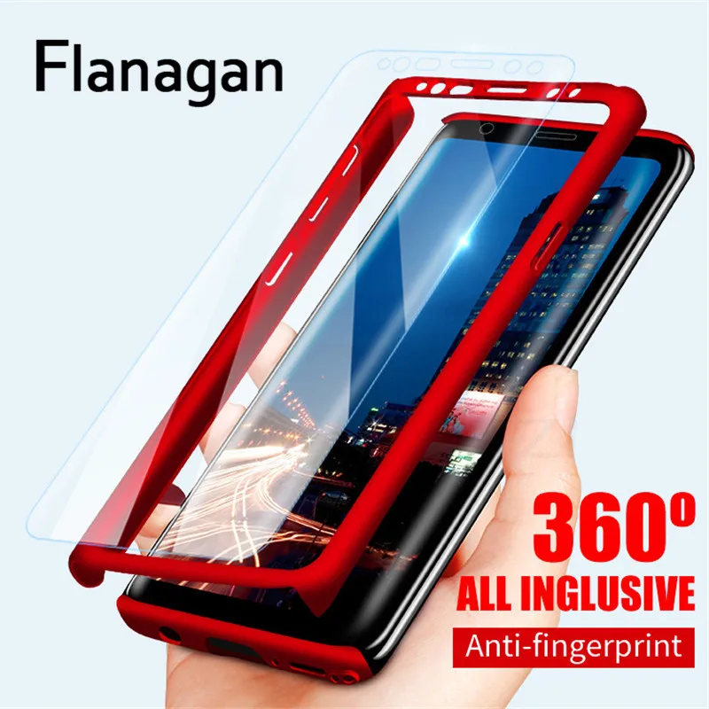 

Luxury 360 Full Cover Cases For Samsung Galaxy S9 S8 Plus S7 Edge Shockproof Phone Case For Samsung Note 9 8 Case With Glass