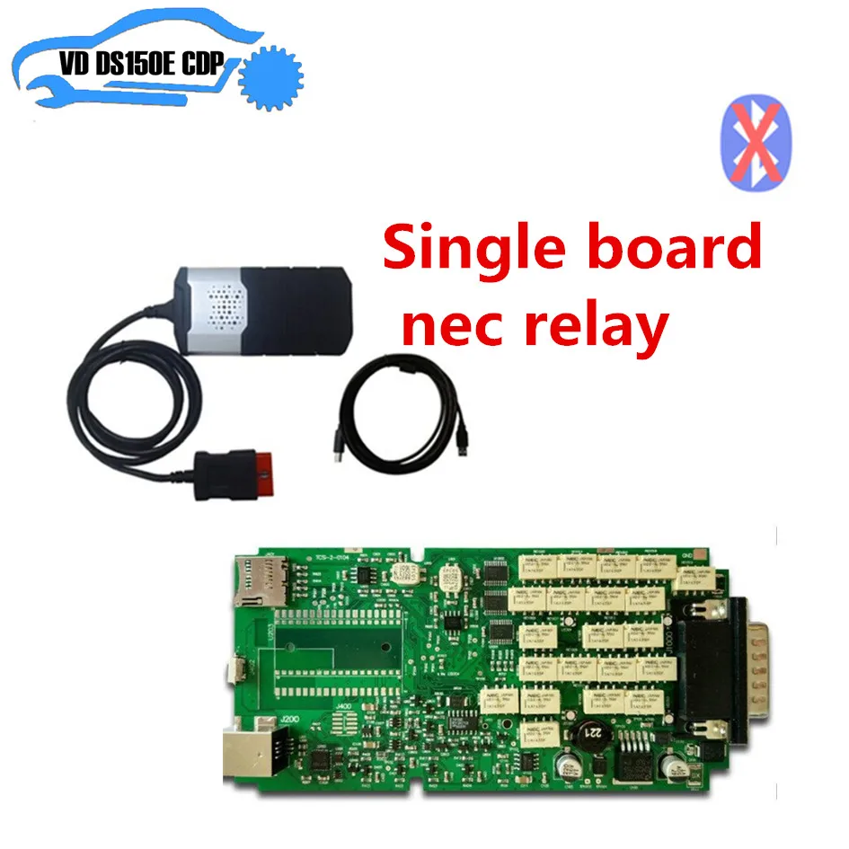 Tanie Pojedyncza płyta nowy przekaźnik nec dla delphis vd ds150e cdp pro plus + 8 sztuk pełny zestaw kabel samochodowy dla cdp