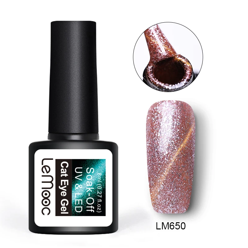 LEMOOC 3D Chameleon Cat Eyes UV Gel Polish Soak Off Magnetic Nail Varnish Nail Art Semi Permanent Led UV Gel Nail Enamel - Цвет: 44445-4