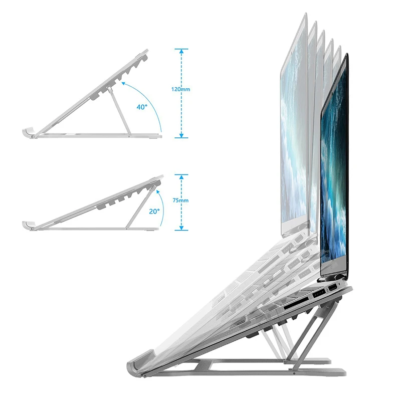 SeenDa вентилируемая Регулируемая подставка для ноутбука с держателем для 11-17 дюймов MacBook Air Pro ноутбук ПК планшеты держатель стол дисплей