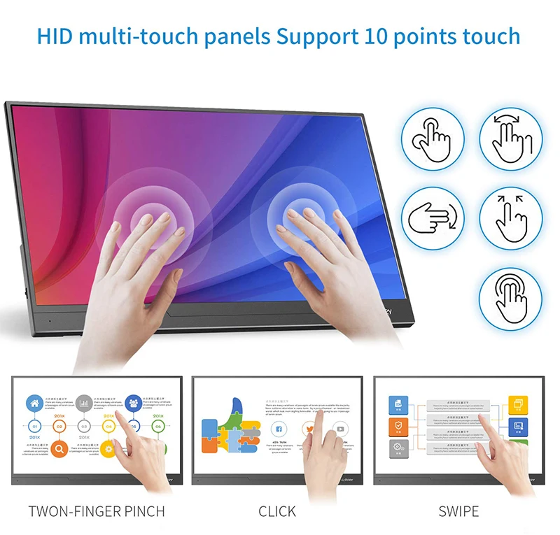 Ультратонкий портативный монитор 15," Lcd Usb type C Hdmi игровой монитор Ips 1080p Hd дисплей для Ps4 ноутбука телефона Xbox переключатель ПК